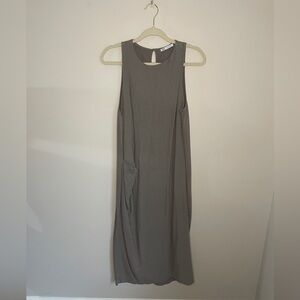 ZARA Linen Blend Sleeveless Midi Maxi Dress in Grey Women’s Size Medium
